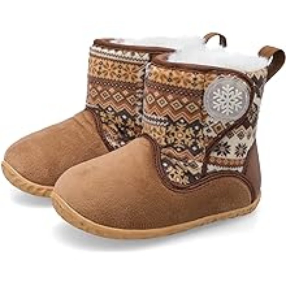 Girls Boys Winter Boots Warm Suede Plush Lining Outdoor Boots